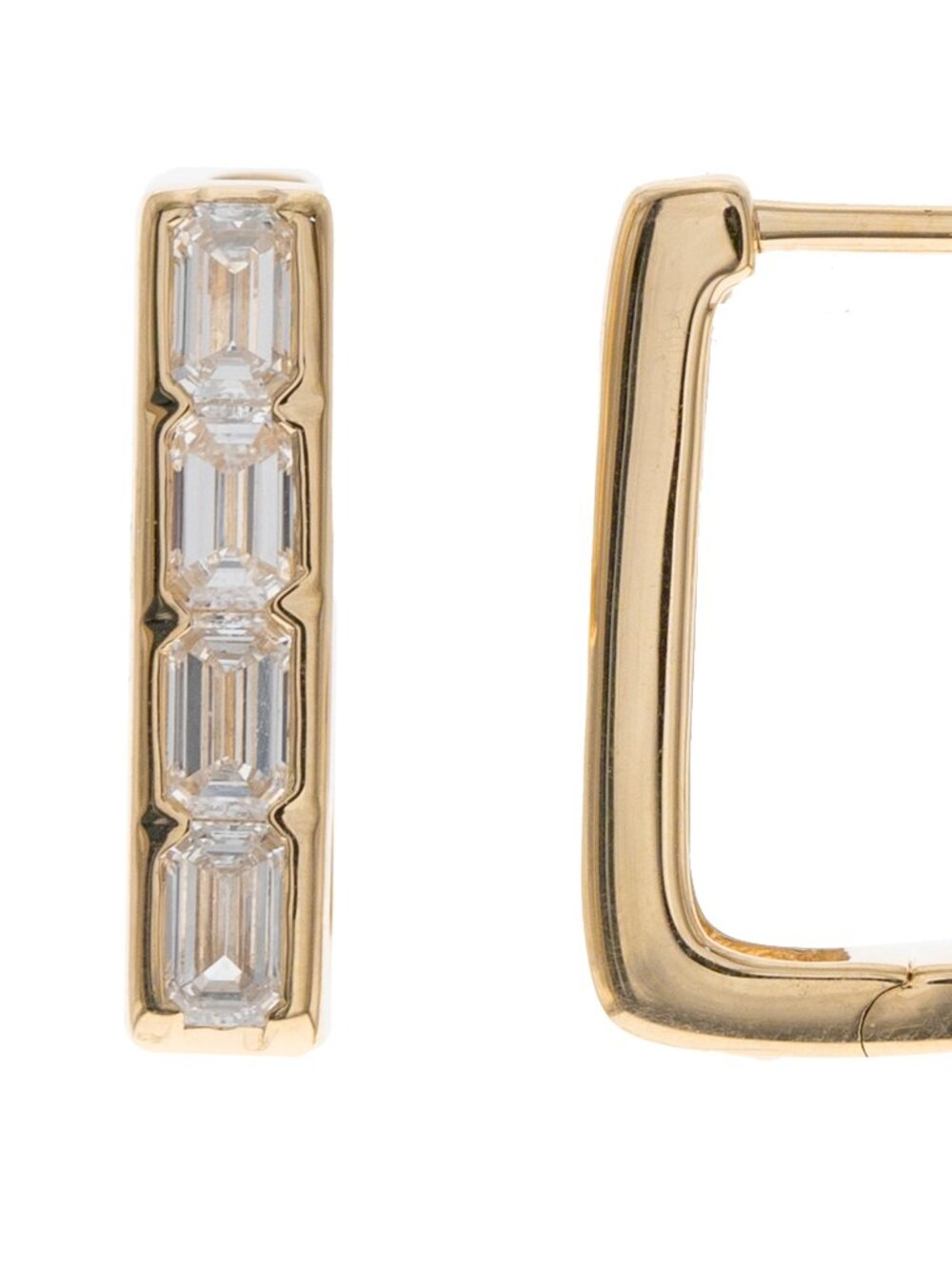 Lab grown Square earrings - Picture 3 of 3